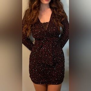 Zara Black and Red Long Sleeve Dress perfect for Valentine’s Day